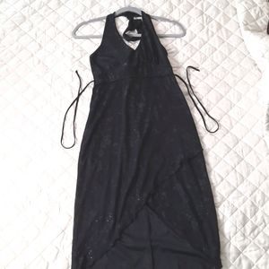 Black formal glitter halter